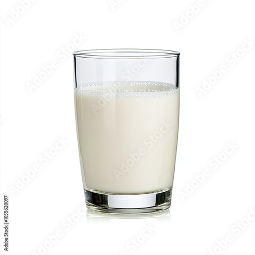 Fresh Glass of Milk on a White Background