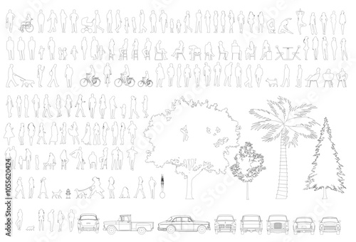 Architecture Outline Silhouette Scale Figures 