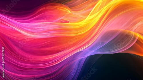 Wallpaper Mural Abstract colorful waves flow against a dark background Torontodigital.ca