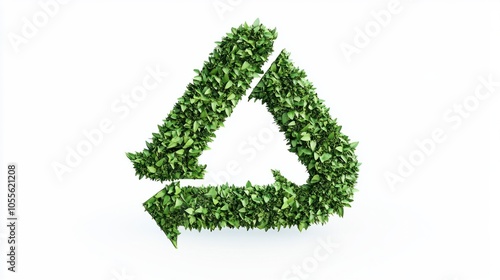 Net Zero symbol with green arrows, representing renewable energy and sustainable practices, isolated on white