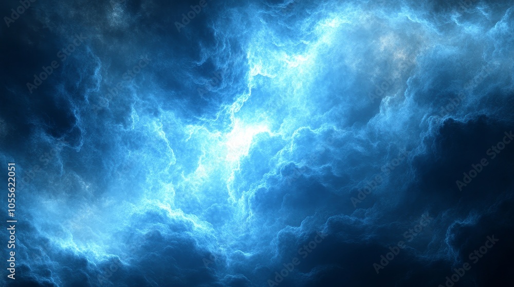 A blue sky with a bright sun shining through the clouds A blue sky with a bright sun shining through the clouds