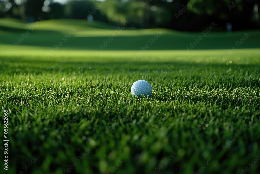 Golf Ball on Lush Green Field Golf Ball on Lush Green Field