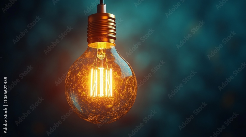 A light bulb is lit up and hanging from a cord A light bulb is lit up and hanging from a cord