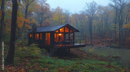 Modern tiny house with sleek lines and minimalist design featuring an open floor plan and eco-friendly materials