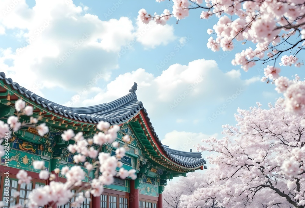 Korea, Cherry Blossoms, Traditional, Spring Korea, Cherry Blossoms, Traditional, Spring