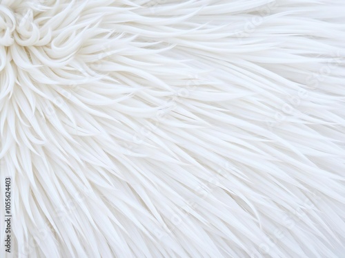 Close-up shot of luxurious white faux fur texture, perfect for fashion design projects and winter concepts, white, animal, material