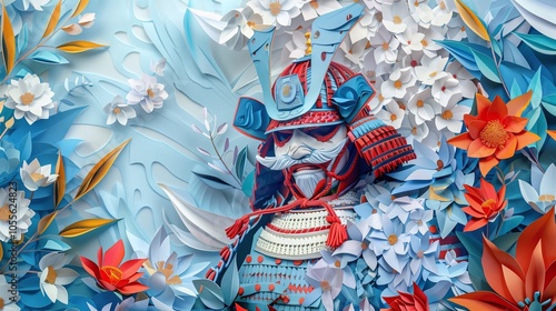 Creative Papercraft of Samurai Helmet and Clothing