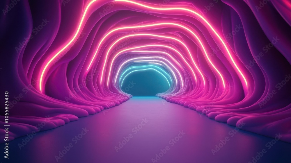 An abstract neon tunnel with flowing magma patterns and a vibrant, luminous light An abstract neon tunnel with flowing magma patterns and a vibrant, luminous light