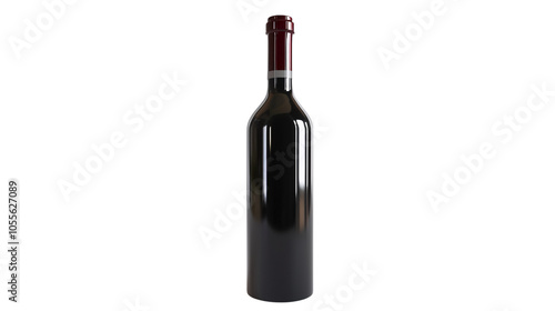 Elegant Red Wine Bottle on a Clean Background