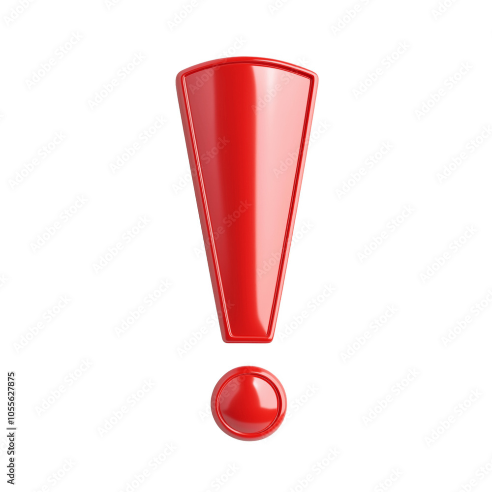 Red exclamation mark isolated on the background. Question mark clipart on a transparent background. Generative AI. Red exclamation mark isolated on the background. Question mark clipart on a transparent background. Generative AI.