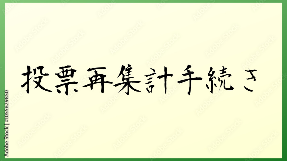 投票再集計手続き の和風イラスト 投票再集計手続き の和風イラスト
