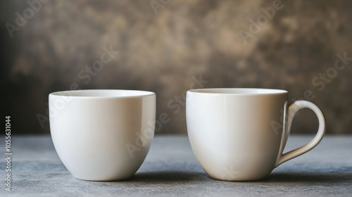 Two blank coffee cups placed side by side, showcasing different sizes for product mockups.