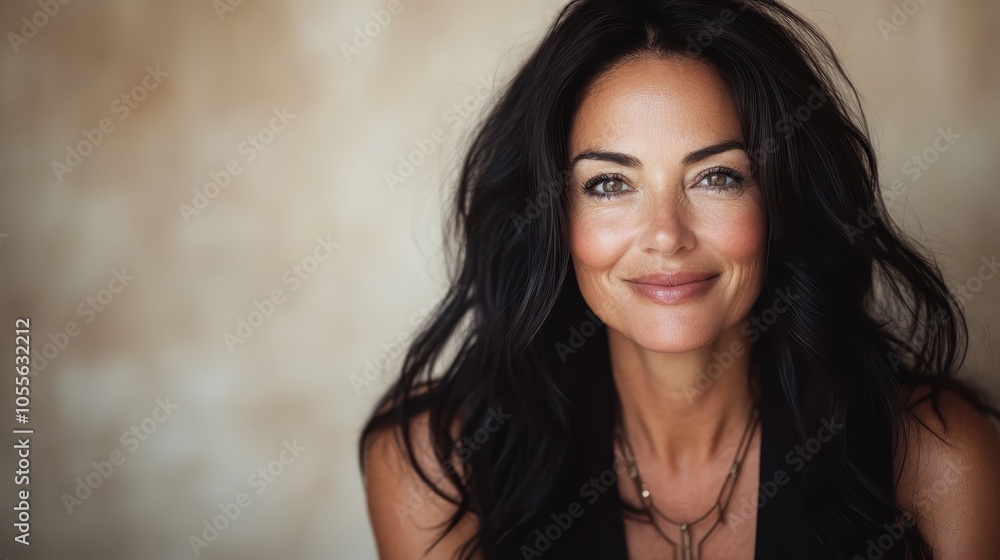 A mystical woman with long dark hair and serene expression, draped in calmness and allure. Her captivating gaze invites curiosity and admiration. A mystical woman with long dark hair and serene expression, draped in calmness and allure. Her captivating gaze invites curiosity and admiration.