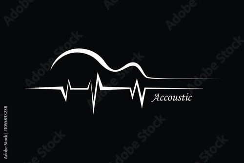 Guitar logo template vector 