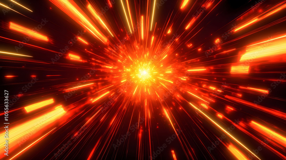 Bright explosion of light with abstract rays in vibrant colors, resembling a festive firework display in a cosmic night sky Bright explosion of light with abstract rays in vibrant colors, resembling a festive firework display in a cosmic night sky