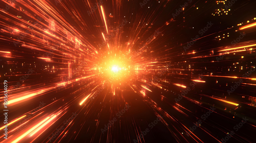 Bright explosion of light with abstract rays in vibrant colors, resembling a festive firework display in a cosmic night sky Bright explosion of light with abstract rays in vibrant colors, resembling a festive firework display in a cosmic night sky