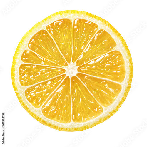 lemon slices isolated on transparent background Generative Ai.