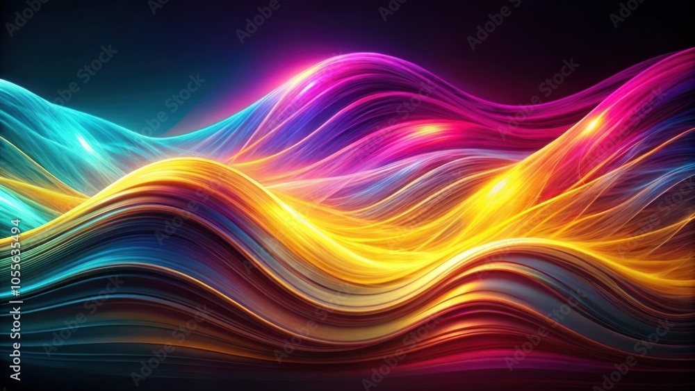 Abstract Swirling Lines in Vibrant Hues of Blue, Yellow, Pink, and Red, Creating a Dynamic and Flowing Composition Abstract Swirling Lines in Vibrant Hues of Blue, Yellow, Pink, and Red, Creating a Dynamic and Flowing Composition