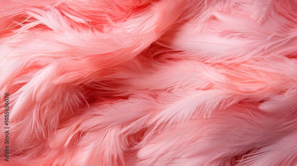 A close-up of soft pink feathers overlapping to create a plush and vibrant texture, offering a sense of luxury and delicate beauty in this artistic shot. A close-up of soft pink feathers overlapping to create a plush and vibrant texture, offering a sense of luxury and delicate beauty in this artistic shot.