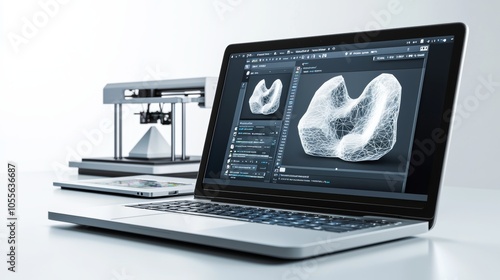 High Detail Laptop Screen Displaying Split View
