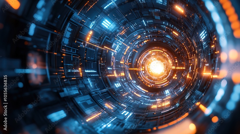 Blue Futuristic Tech Wallpaper 3D Render Blue Futuristic Tech Wallpaper 3D Render