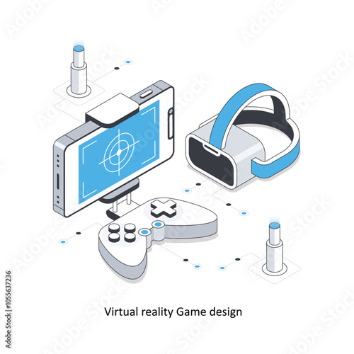 Wallpaper Mural Virtual reality Game design Isometric stock illustration. EPS File stock illustration Torontodigital.ca