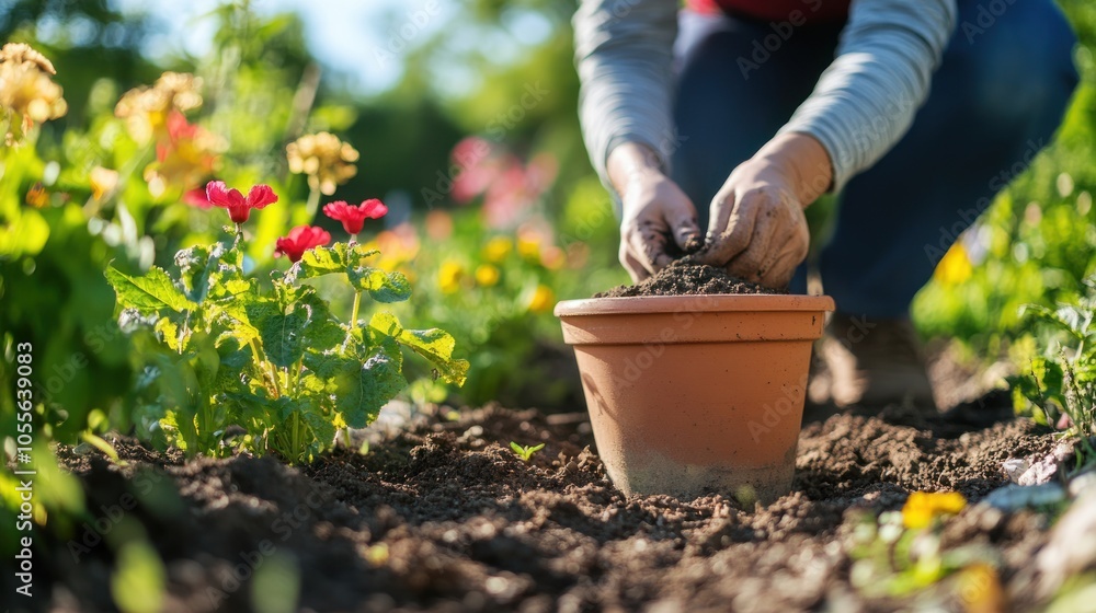 Fototapeta premium Gardening in the Sunshine