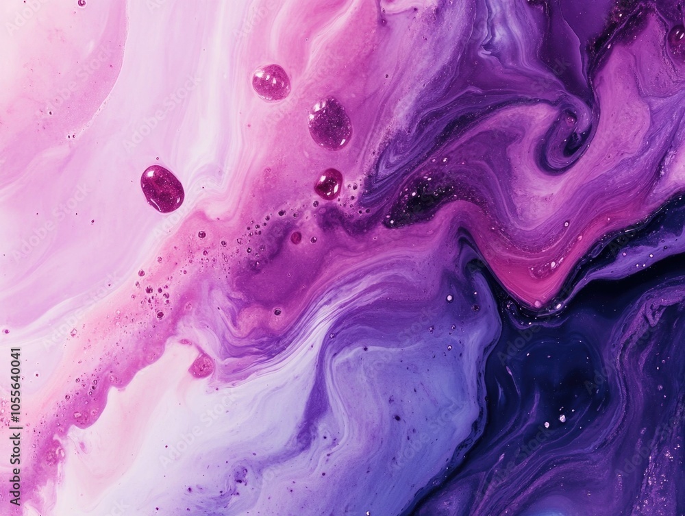Purple and Black Fluid Painting Close Up Purple and Black Fluid Painting Close Up