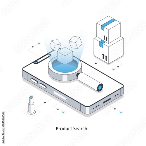 Product Search Isometric stock illustration. EPS File stock illustration