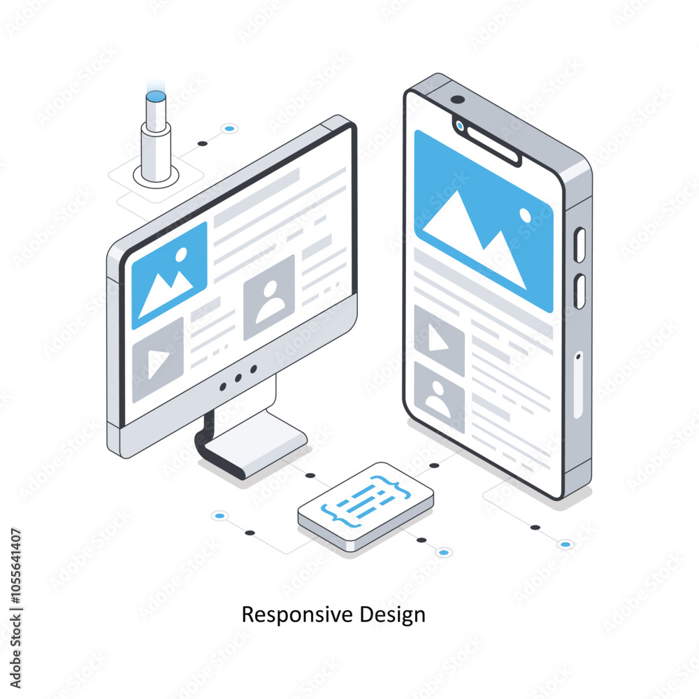 Responsive Design Isometric stock illustration. EPS File stock illustration Responsive Design Isometric stock illustration. EPS File stock illustration