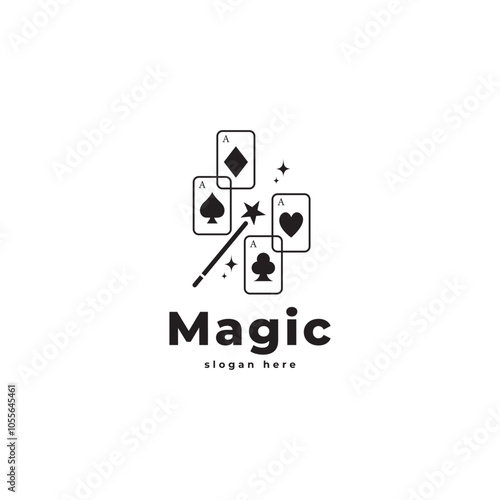 Magic hat logo design vector illustration