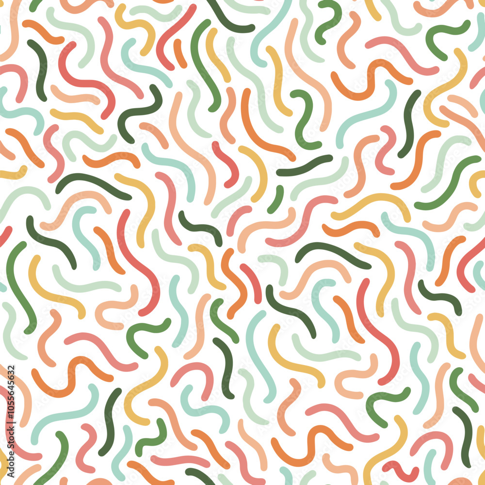 Colorful abstract squiggles seamless pattern Colorful abstract squiggles seamless pattern