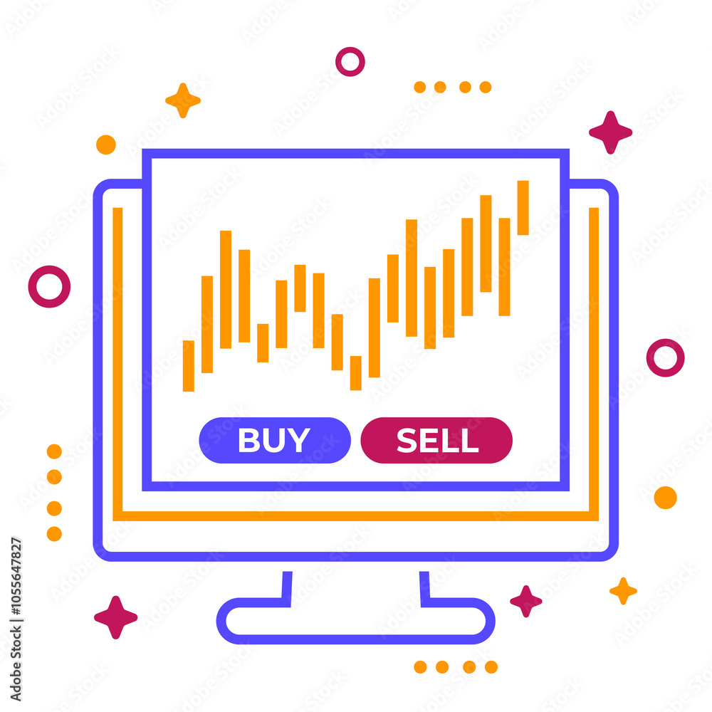 Fototapeta premium trading, forex and stock market icon