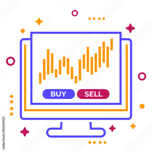 trading, forex and stock market icon