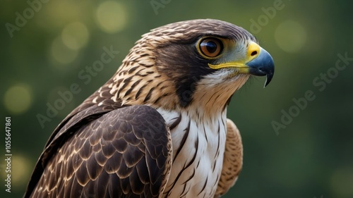 A close-up of a hawk showcasing its striking features and keen gaze.