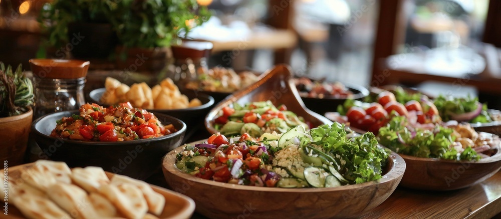 Appetizers And Salads On The Table In The Restaurant Appetizers And Salads On The Table In The Restaurant