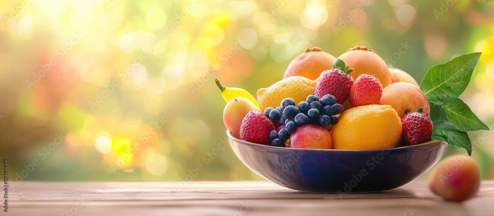 A Bowl Of Fresh Fruits With Blurred Background A Bowl Of Fresh Fruits With Blurred Background
