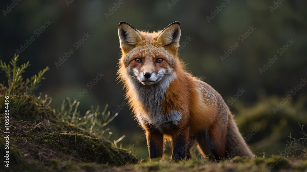 A close-up of a red fox in a natural setting, showcasing its vibrant fur and keen expression. A close-up of a red fox in a natural setting, showcasing its vibrant fur and keen expression.