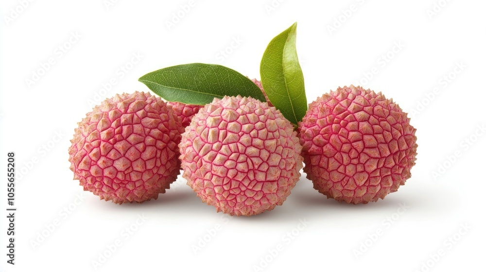 Fresh lychee fruit isolated against a white background Fresh lychee fruit isolated against a white background