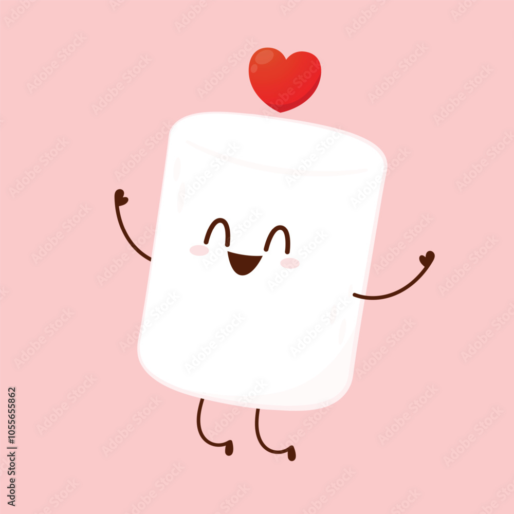 Marshmallow cartoon. marshmallow character design. Marshmallow vector.