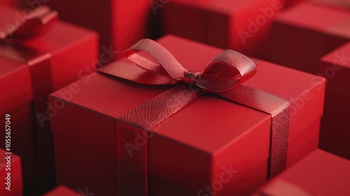 Wallpaper Mural Red Christmas gift boxes for a festive celebration Torontodigital.ca