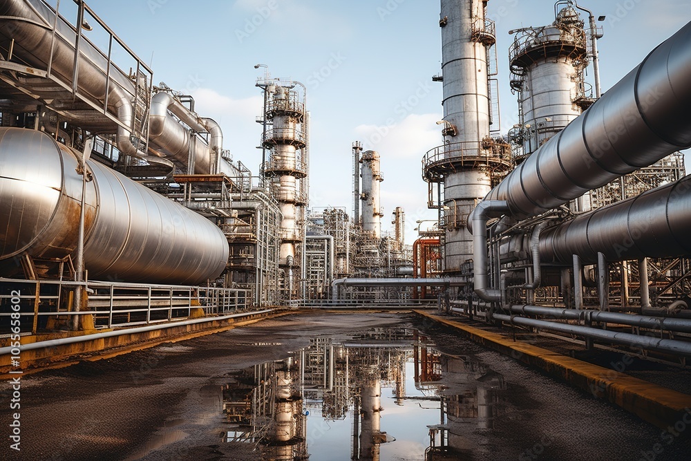 Gas transportation pipelines in oil refinery Gas transportation pipelines in oil refinery
