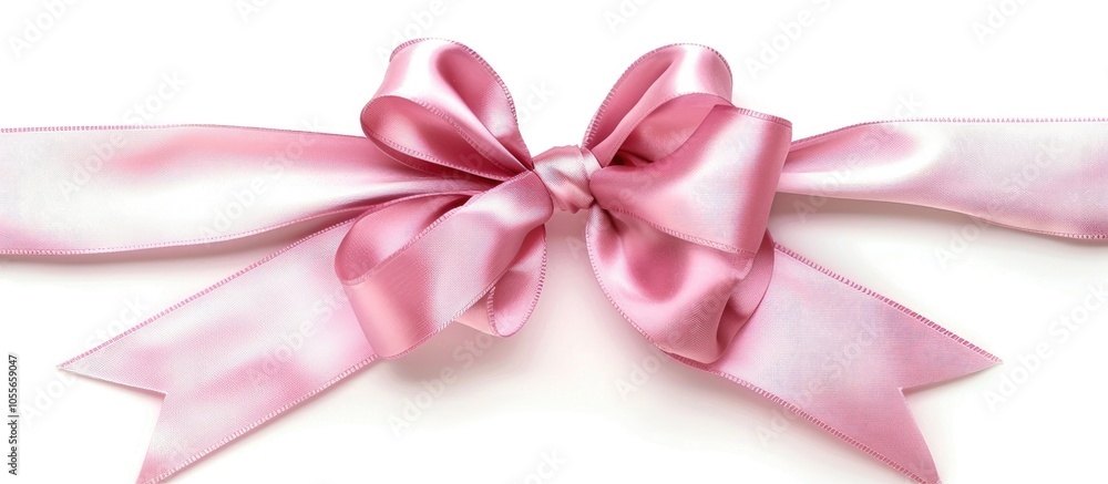 Pink Bow Isolated On White Background Silk Ribbon Silk Bow Pink Bow Isolated On White Background Silk Ribbon Silk Bow