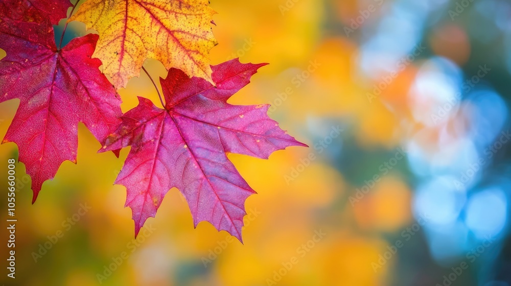 Vibrant Maple Leaves in a Stunning Natural Setting During Autumn Season Vibrant Maple Leaves in a Stunning Natural Setting During Autumn Season