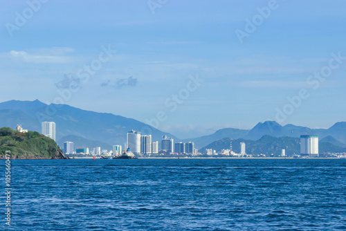 Nha Trang, a famous beautiful coastal tourist city in Khanh Hoa province, Central Vietnam photo