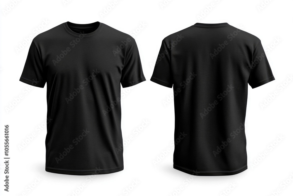 Stylish Black T-Shirt Isolated on White Surface Stylish Black T-Shirt Isolated on White Surface