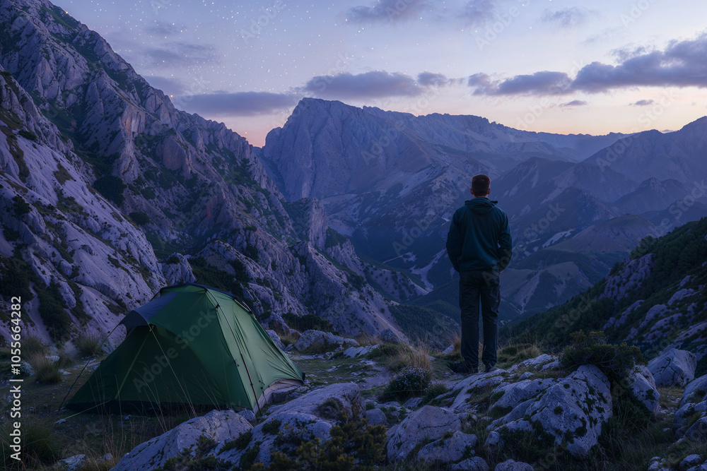 Summer camping under starlit sky Summer camping under starlit sky