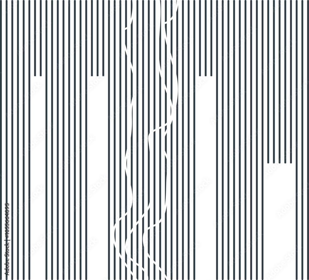 The vertical lines are cut into stripes in some places. There are also empty pillars. The vertical lines are cut into stripes in some places. There are also empty pillars.
