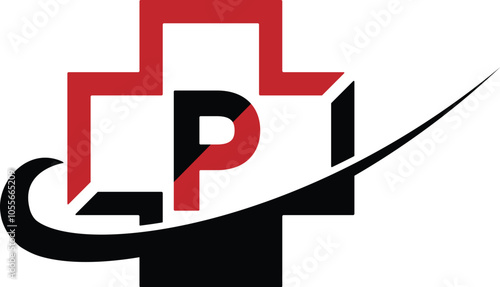 Medicine P logo design. Healthcare P logo design. Medical care P logo design. Patientcare P logo design. Family care  logo vectors. Care logo vectors. P logo design. Dentalcare Mouthcare Hospital logo