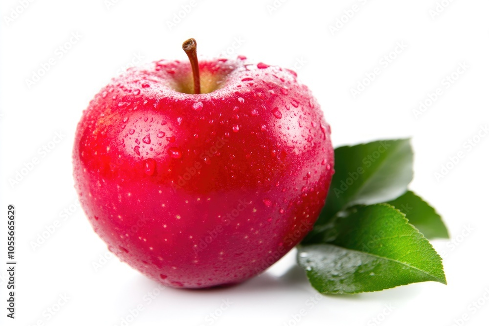 Refreshing Red Apple, with Leaf Accent